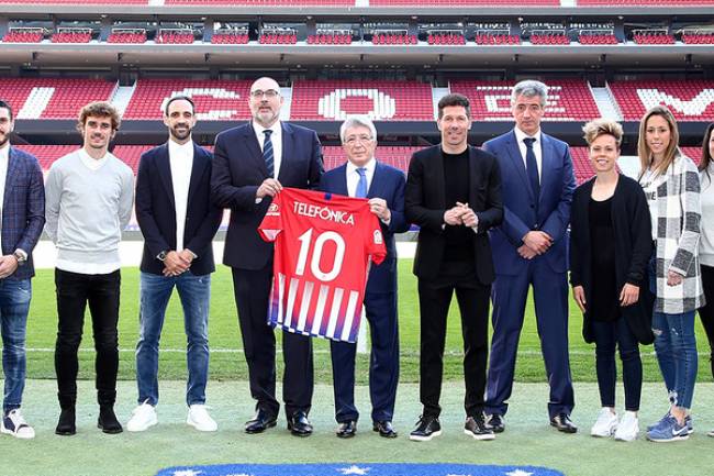 Telefónica renovó su contrato por cuatro años con Atlético de Madrid 