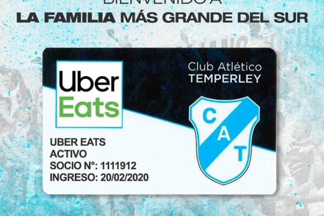 Uber Eats, nuevo patrocinador de Temperley