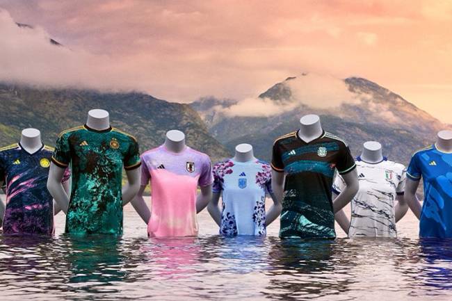 Adidas launched new shirts for its women's teams, inspired by nature