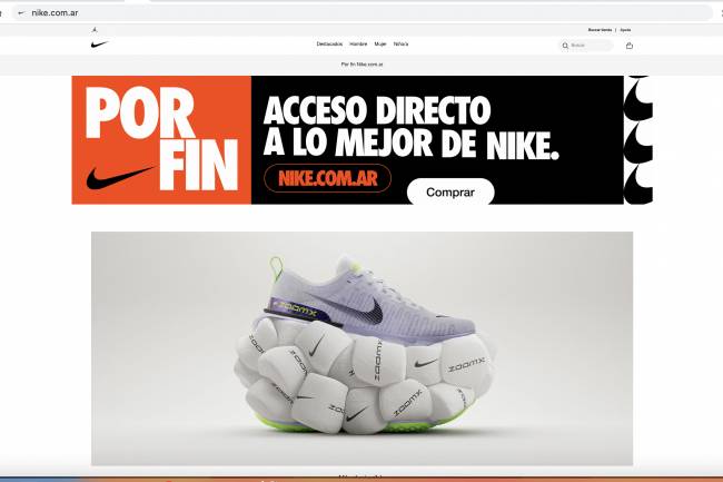 Nike presents its own e-commerce in Argentina: nike.com.ar