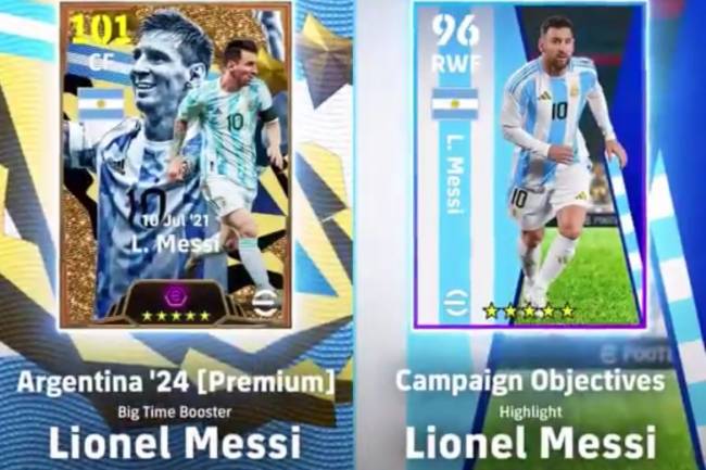 Messi presentó ediciones especiales de sus tarjetas en eFootball