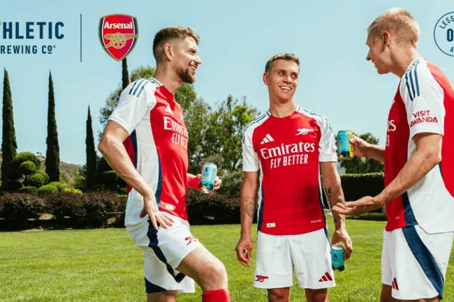 Arsenal announced Athletic Brewing Co as their official non-alcoholic beer partner.