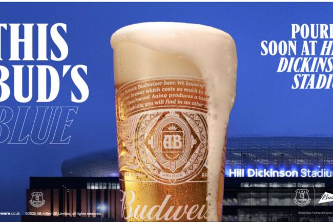 Budweiser se convirtió en la cerveza oficial de Everton