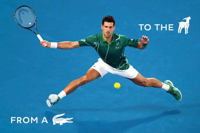 Lacoste cambió su logo en una colección especial dedicada a Novak Djokovic