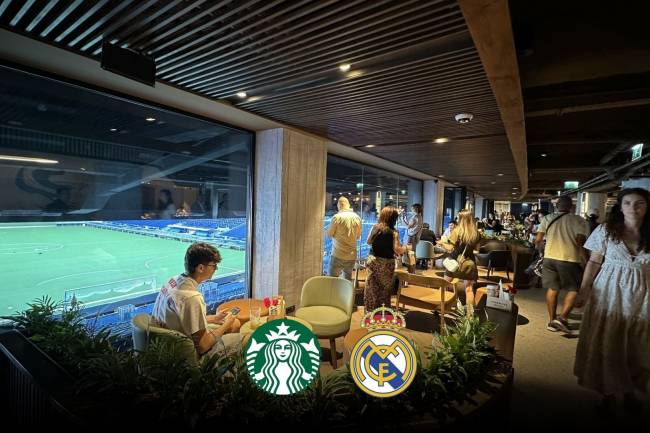 Starbucks inauguró una tienda en el Estadio Santiago Bernabéu