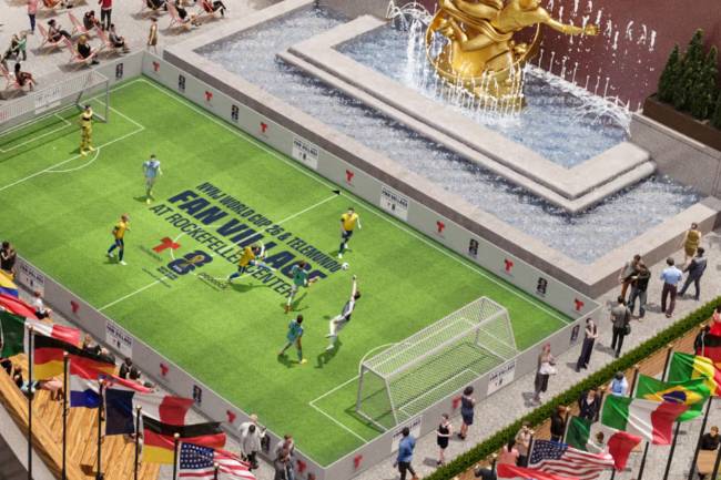 The official 2026 World Cup Fan Village will be at Rockefeller Center