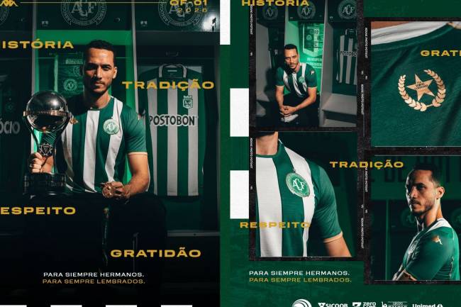 Chapecoense presentó una camiseta en homenaje a Atlético Nacional