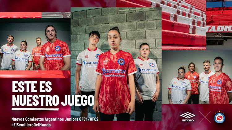 Umbro presentó las nuevas camisetas titulares y suplentes de Argentinos Juniors