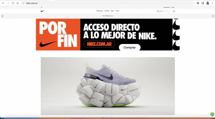 Nike presents its own e-commerce in Argentina: nike.com.ar