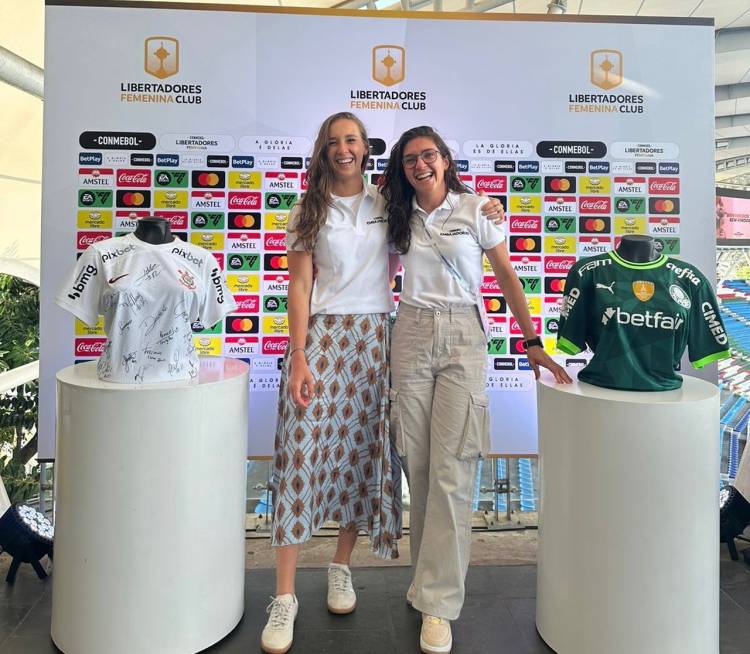 Nicole Regnier and Natalia Gaitan present at the CONMEBOL Libertadores Women's Final