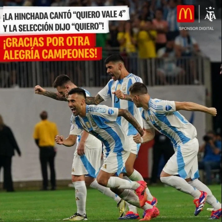 Las marcas que felicitaron a Messi y la selección argentina por la CONMEBOL Copa América