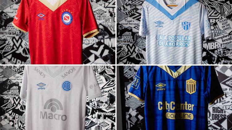 Umbro lanzó las nuevas camisetas alternativas de sus equipos en Argentina para celebrar su centenario