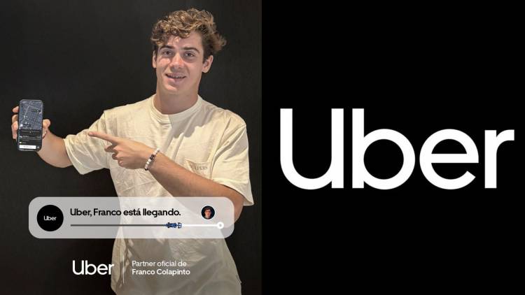 Franco Colapinto anunció su alianza con Uber