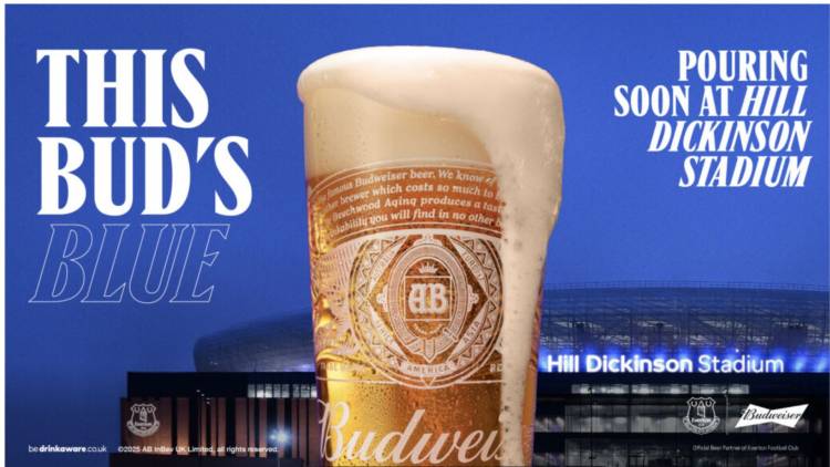 Budweiser se convirtió en la cerveza oficial de Everton