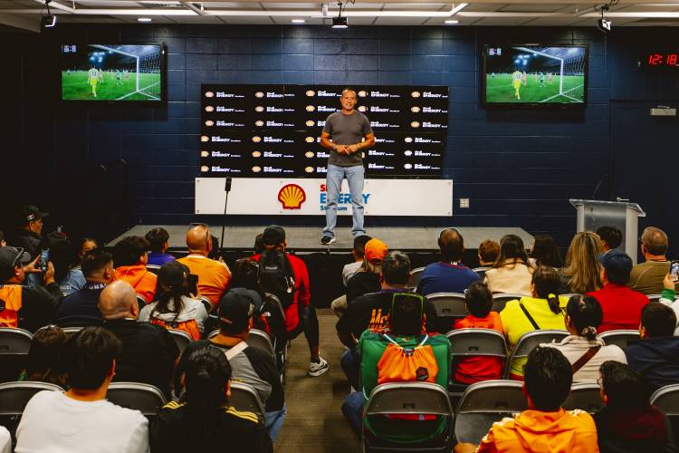 Luis “El Matador” Hernández attends the Houston Soccer Celebration Kickoff
