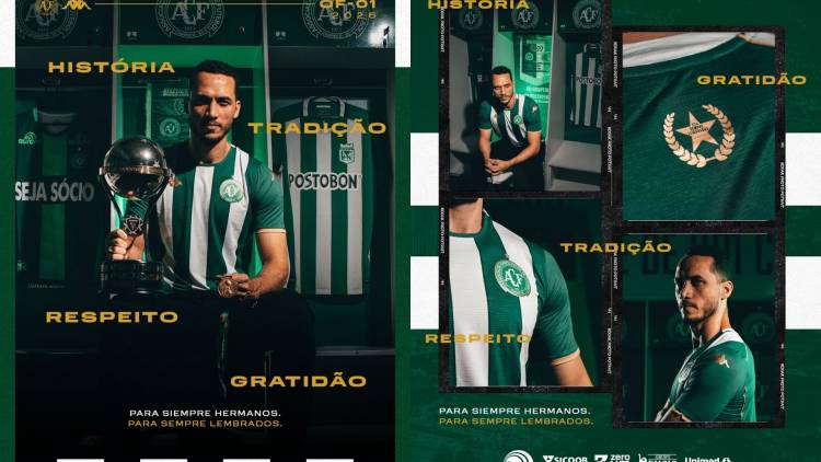 Chapecoense presentó una camiseta en homenaje a Atlético Nacional