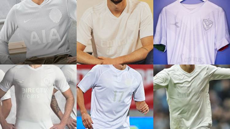 “Full-white” shirts in world football