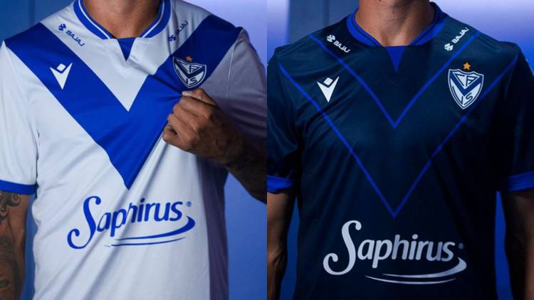 Macron presentó las nuevas camisetas de Vélez Sarsfield