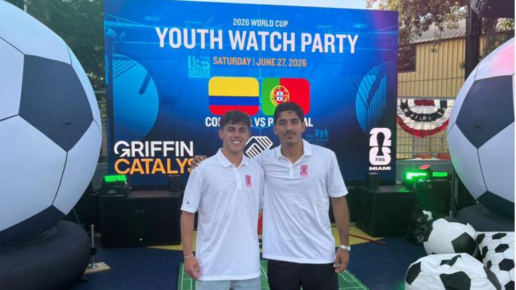 Rocco Ríos y Noah Allen sorprendieron a niños de Miami en la previa de Colombia-Portugal