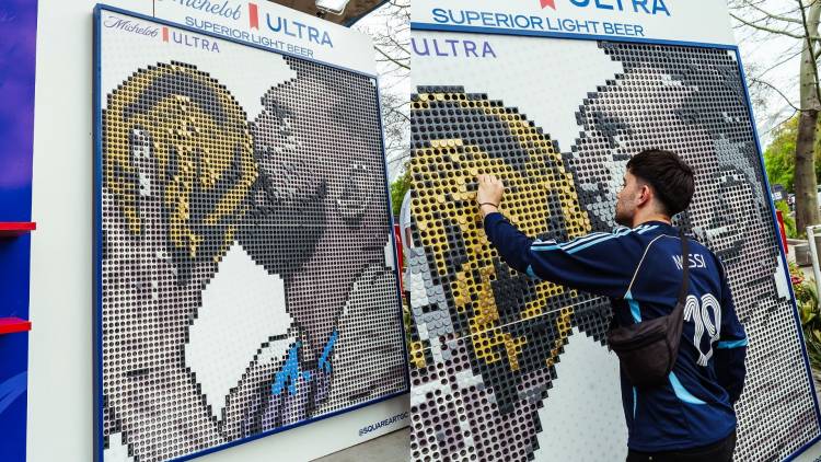 Michelob Ultra turns fan messages into a Messi mural